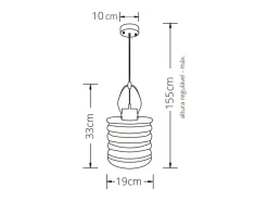 Clearance Lámpara de techo Zulaia Lumit 60W altura regulable bronce Ø20 cm Marru00f3n