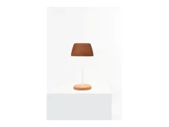 Lámpara inteligente Trilli Wi-Fi Azafrán - LED recargable, táctil, aplicación Wi-Fi, cerámica decorada en blanco y óxido Marru00f3n