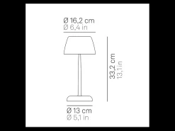 Lámpara inteligente Trilli Wi-Fi Azafrán - LED recargable, táctil, aplicación Wi-Fi, cerámica decorada en blanco y Negro Hot