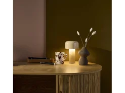 Sweeek Lámpara led de metal para mesa interior, 13cm Beige Discount