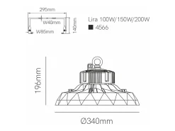 Clearance Lámpara LED industrial UFO LENS SWITCH 120W/160W/200W 100-260V Negro