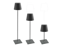 Lámpara De Pie-Lámpara LED Poldina Pro XXL Oscuro Recargable y Regulable 150cm con Batería Hasta 12 Horas Gris