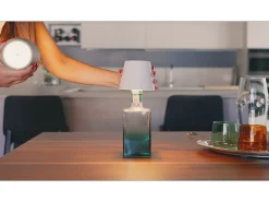 Lámpara De Mesa-Lámpara LED Poldina STOPPER de Zafferano, recargable y portátil, color , con batería hasta 12 horas Negro