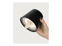 Lámpara De Mesa-Lámpara LED Poldina STOPPER de Zafferano, recargable y portátil, color , con batería hasta 12 horas Negro