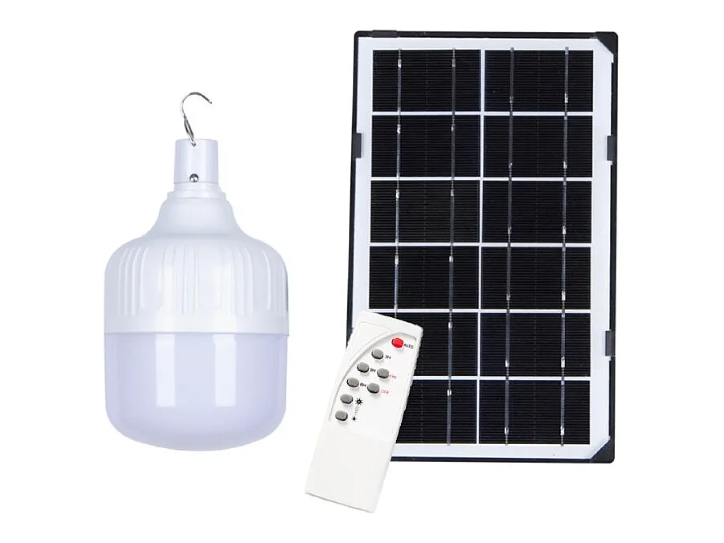 AHD Lámpara LED portátil 50 W para tienda de campaña con panel solar y mando a distancia SunStars Multicolor