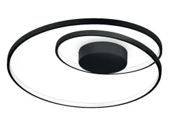 Ideal Lux Lámpara LED semiempotrada LED decorativa en forma de remolino integrada, negra, 3000K Negro Hot