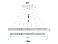 Lámpara Suspendida-Lámpara Led Toolight Ms011-Cp Rose Gold 59Cm Rosa