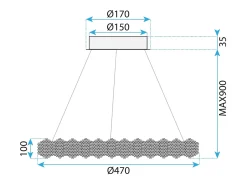 Lámpara Suspendida-Lámpara Led Toolight Ms016-Cp Chrome Gris