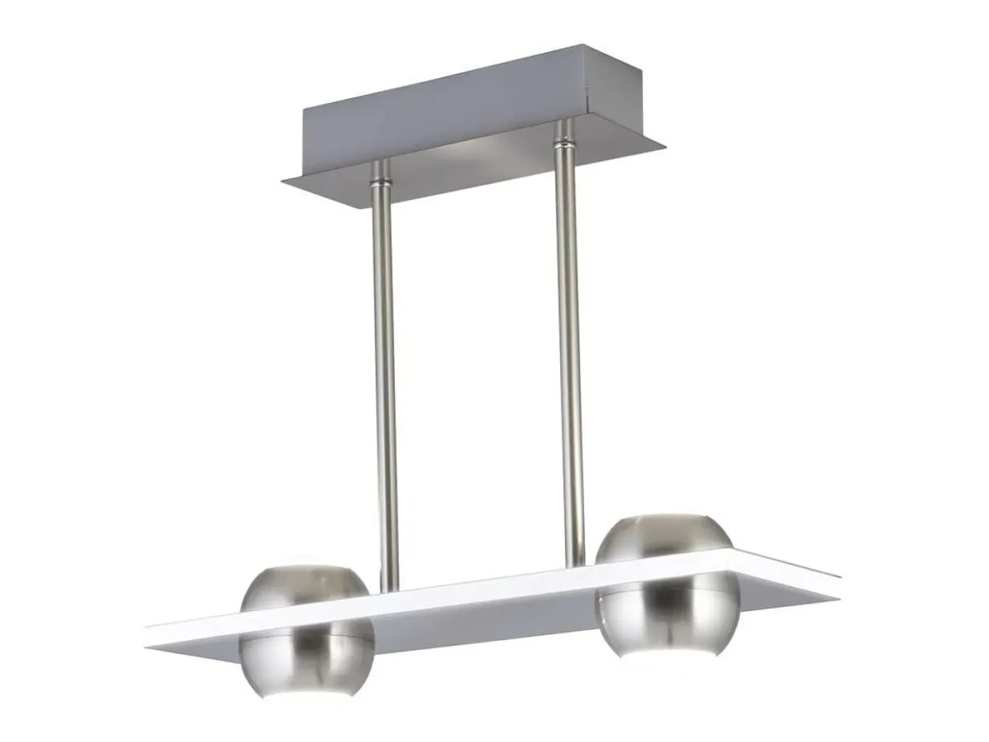 Lámpara Suspendida-Lámpara lineal 2 luces modelo Fanton acabado niquel satinado 40cm(alto) 34cm(ancho) 12cm( Gris