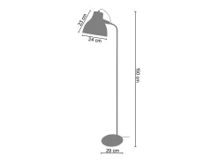 TOSEL Lámpara De Pie-Lámpara para Escritorio ,metal,Negro ,A150xD 29xP29cm Azul