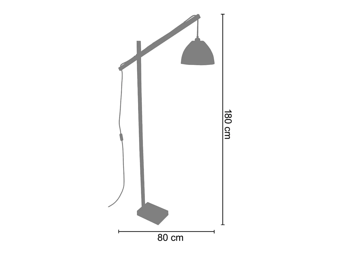TOSEL Lámpara para Escritorio ,madera,natural,A180xD80x P 80cm Plateado Best