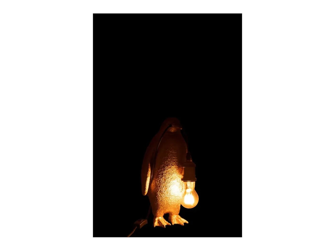 J-Line Lámpara pingüino de resina dorada 18,5x18,5x35cm Dorado