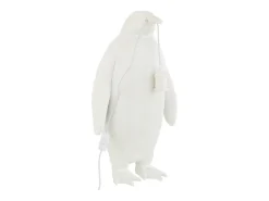 J-Line Lámpara pingüino de resina Blanca 32.5x31x59cm Blanco