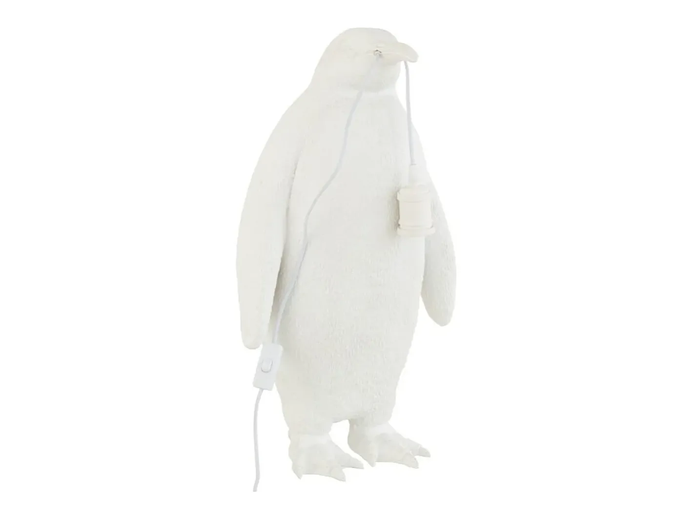 J-Line Lámpara pingüino de resina Blanca 32.5x31x59cm Blanco