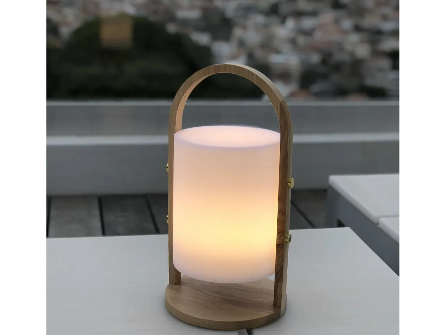 Lumisky Iluminación Exterior-Lámpara portátil inalámbrica H37CM WOODY Color natural claro