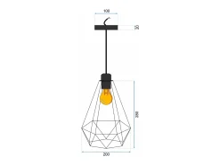 Lámpara Suspendida-Lámpara Toolight 180986 Reno Black Negro