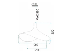 Lámpara Suspendida-Lámpara Toolight App1640-1C Boho 100Cm Beige