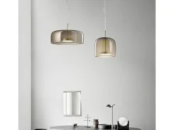 Lámpara Suspendida-Lámpara Toolight App613-1Cp Amber Brown Marru00f3n