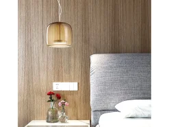 Lámpara Suspendida-Lámpara Toolight App613-1Cp Amber Brown Marru00f3n