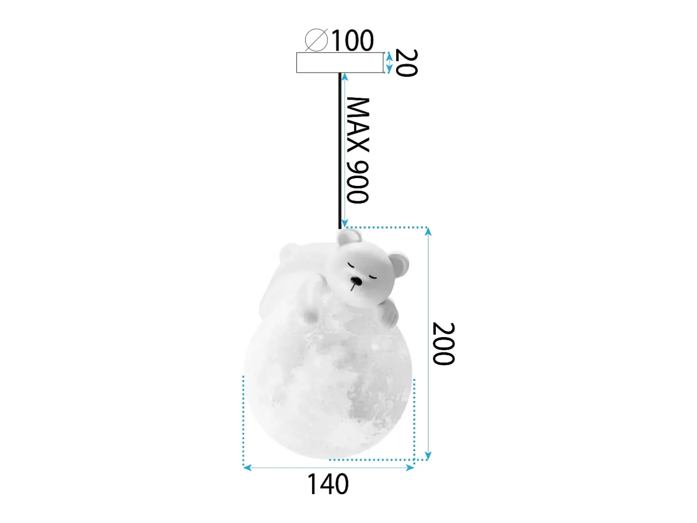 Sale Lámpara Toolight App1597-1Cp Bear White Blanco