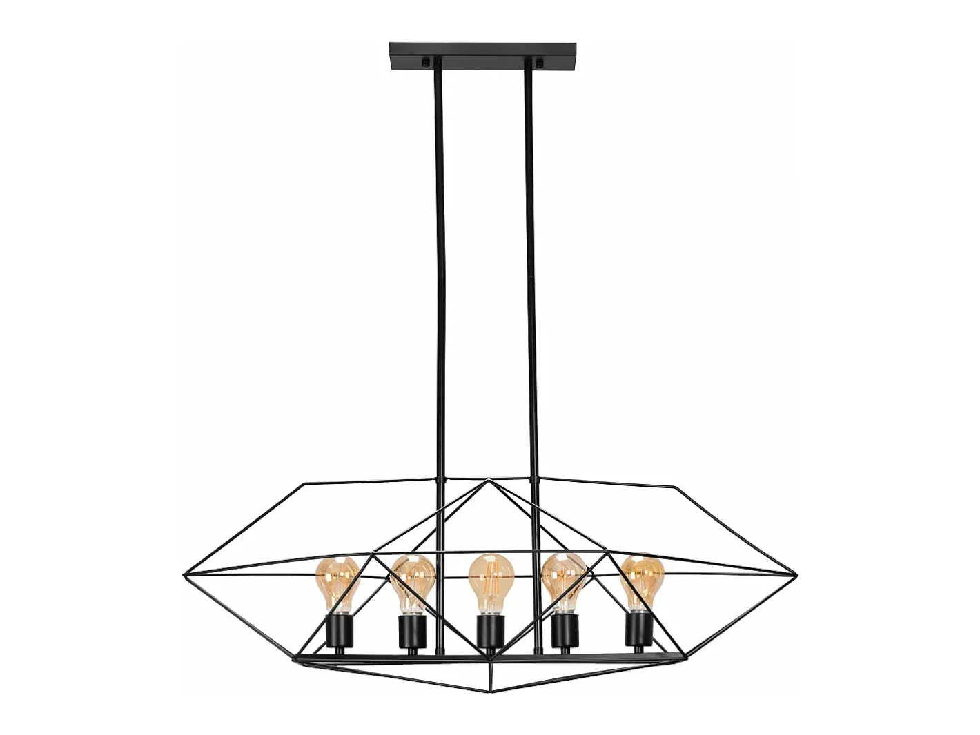 Lámpara Suspendida-Lámpara Toolight App1037-5Cp Black Negro