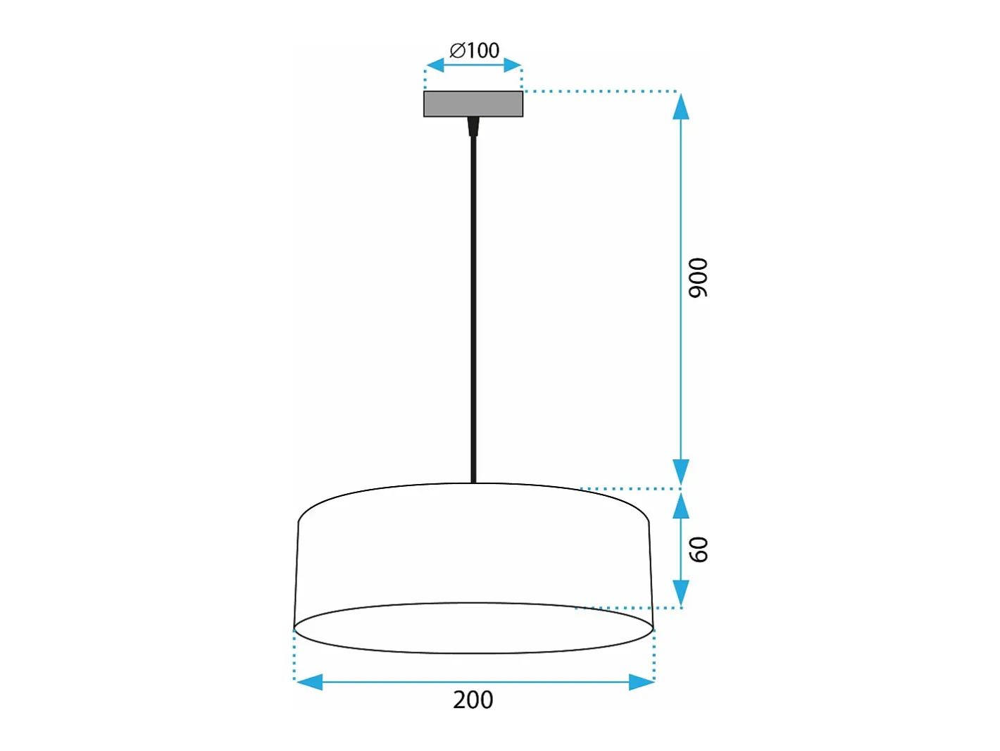 Lámpara Suspendida-Lámpara Toolight App1333-1Cp Black Negro