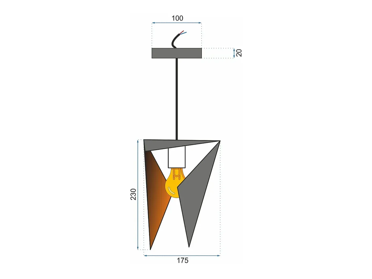 Lámpara Suspendida-Lámpara Toolight App253-1Cp Black Negro