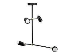 Lámpara Suspendida-Lámpara Toolight App1708-4Cp Black Gold Dorado