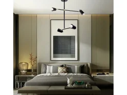 Lámpara Suspendida-Lámpara Toolight App1708-4Cp Black Gold Dorado