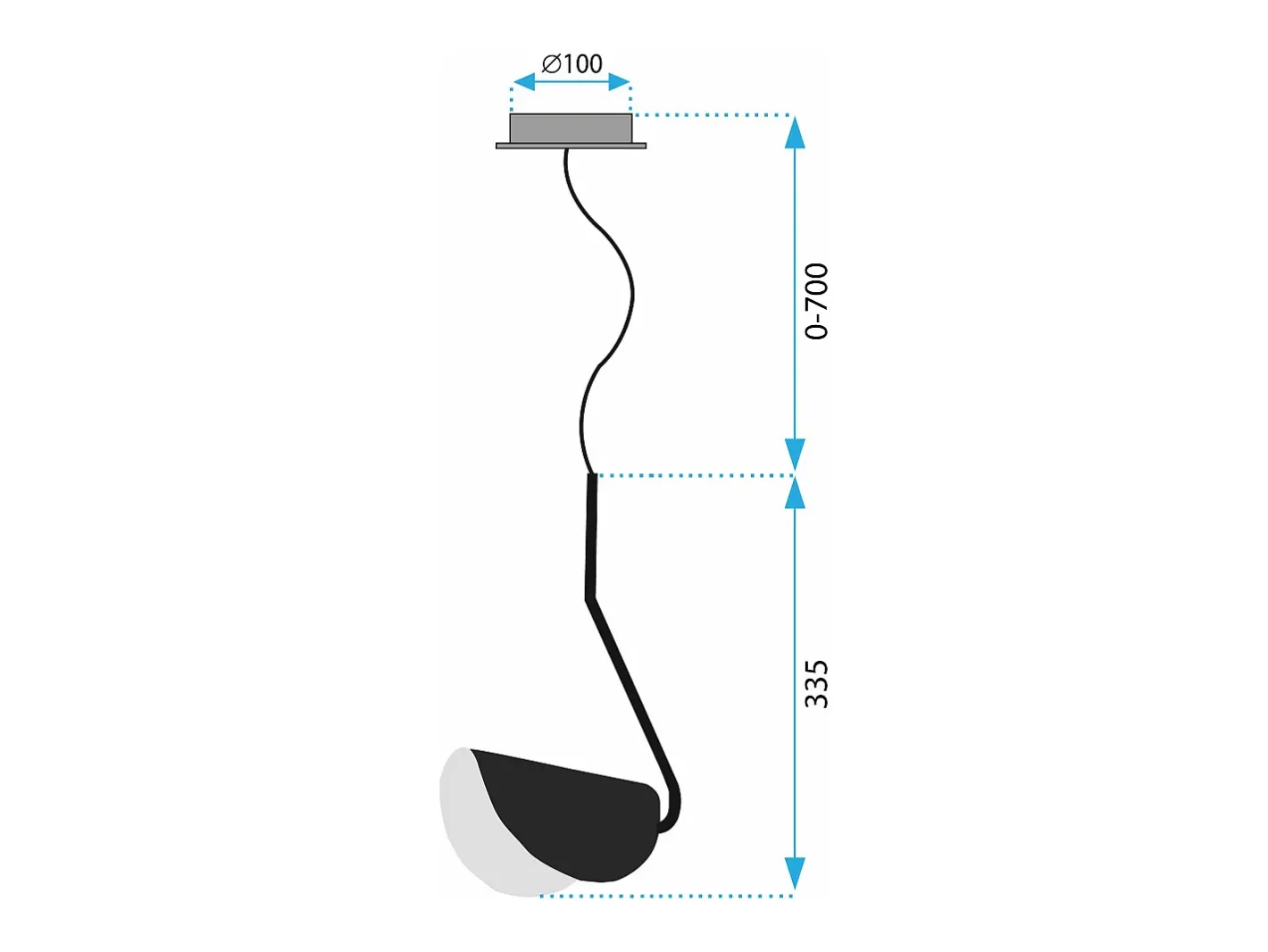 Outlet Lámpara Toolight App1263-1Cp Black Negro