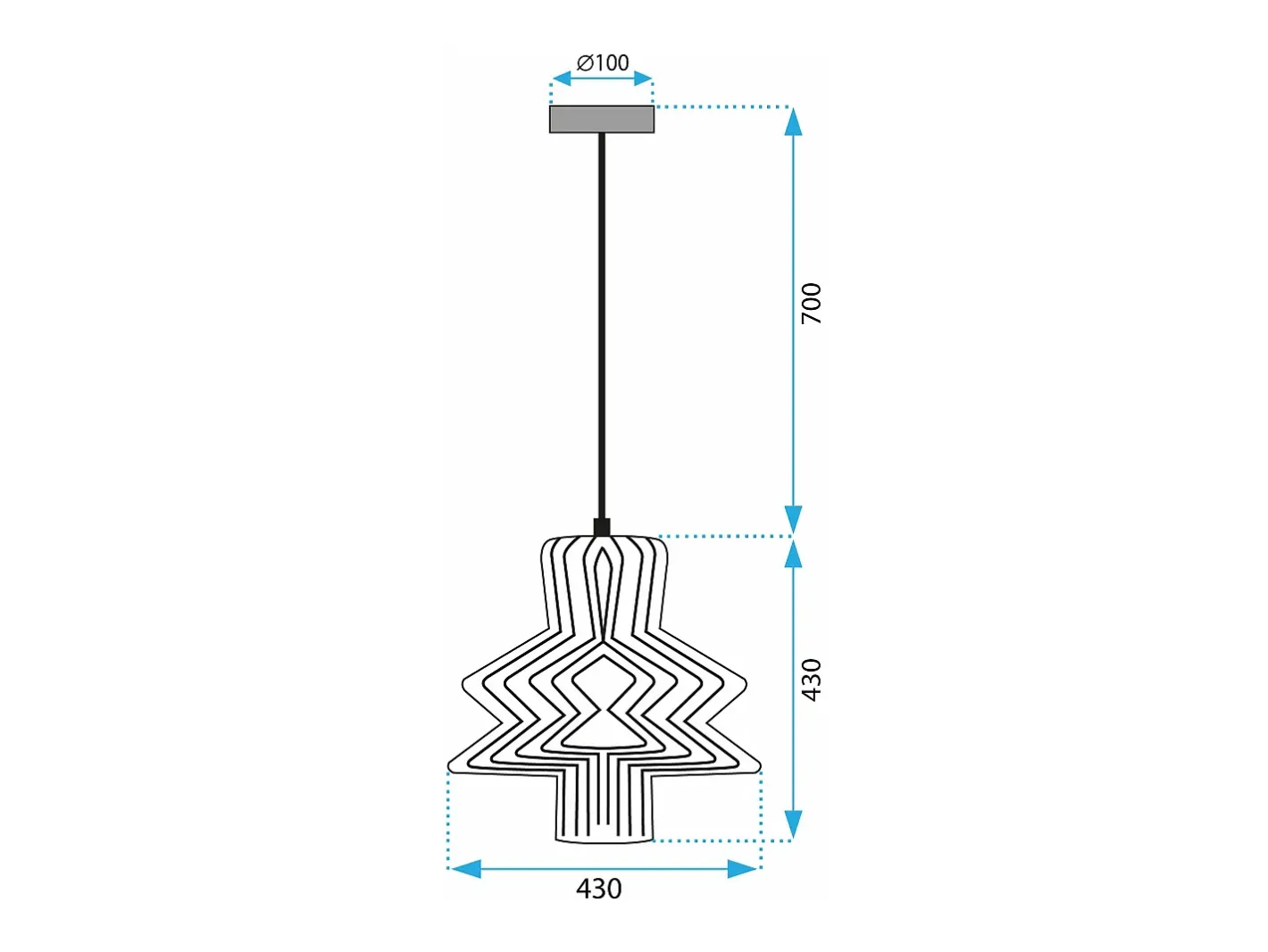 Lámpara Suspendida-Lámpara Toolight App1458-1Cp Black Negro