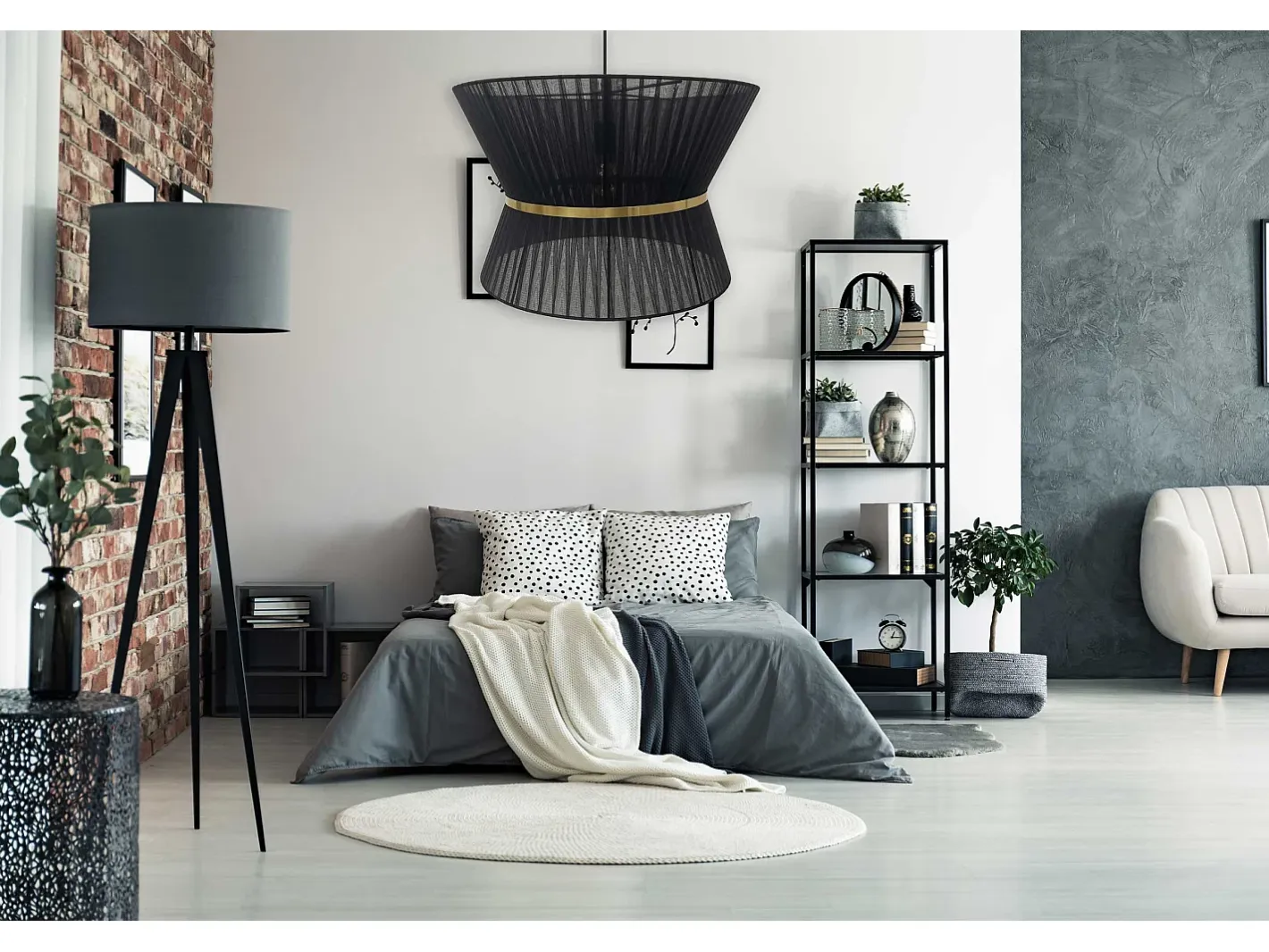 Lámpara Suspendida-Lámpara Toolight App1503-1Cp Black Negro
