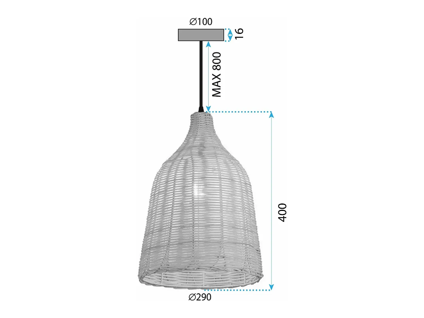 Lámpara Suspendida-Lámpara Toolight App1646-1Cp Boho Beige