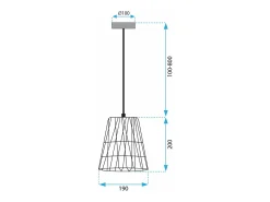 Lámpara Suspendida-Lámpara Toolight App1318-1Cp Boho Brown Marru00f3n