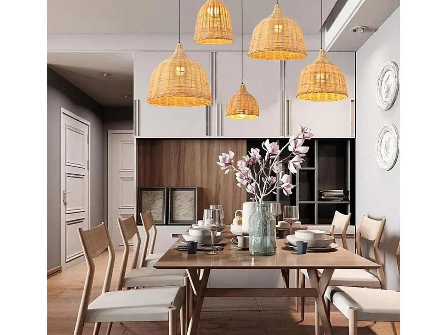Lámpara Suspendida-Lámpara Toolight App1645-1Cp Boho Beige