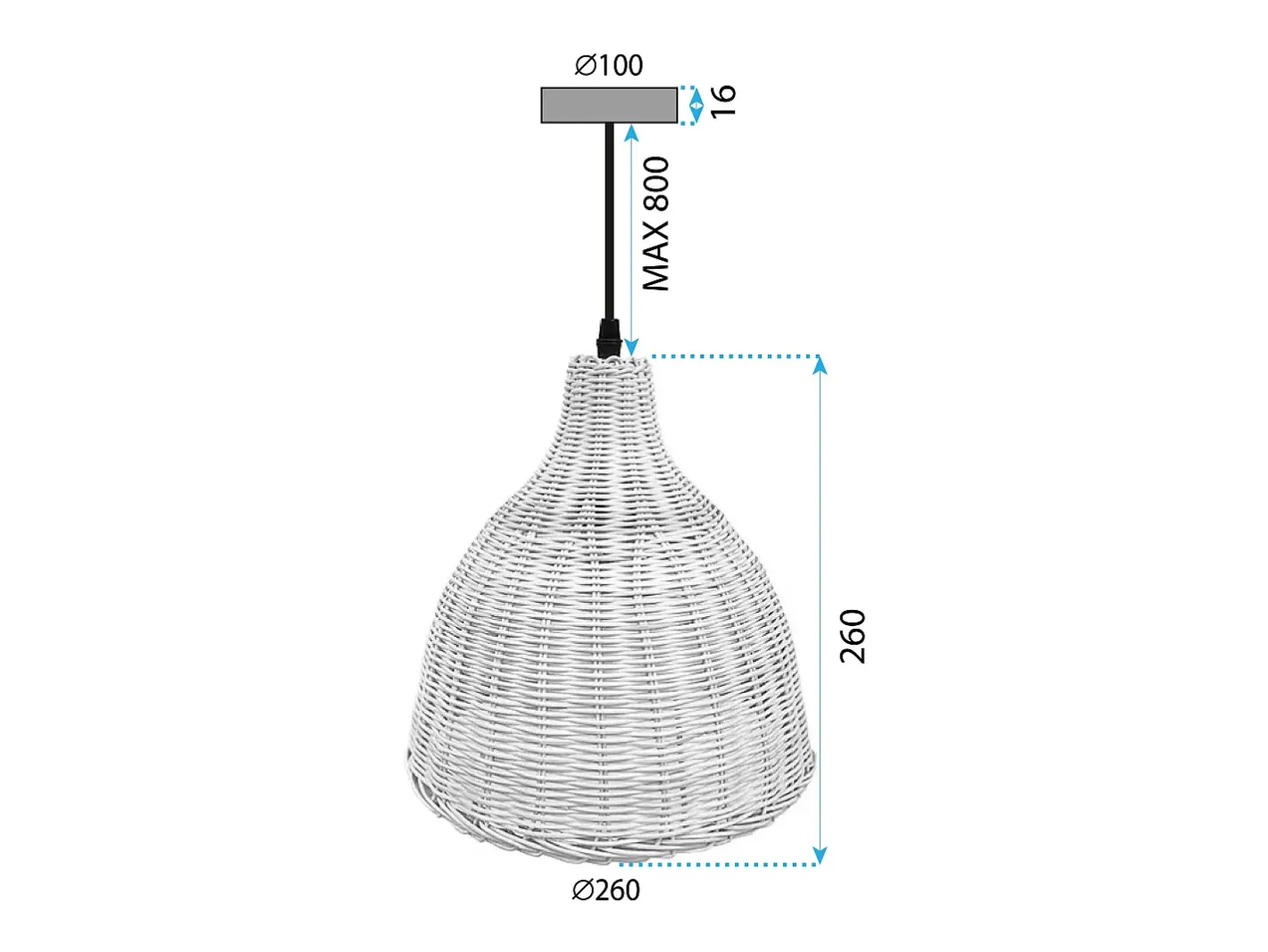 Lámpara Suspendida-Lámpara Toolight App1645-1Cp Boho Beige