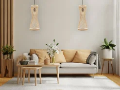 Lámpara Suspendida-Lámpara Toolight App1637-1Cp Boho Beige