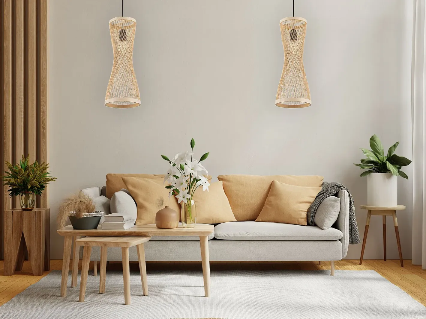 Lámpara Suspendida-Lámpara Toolight App1637-1Cp Boho Beige