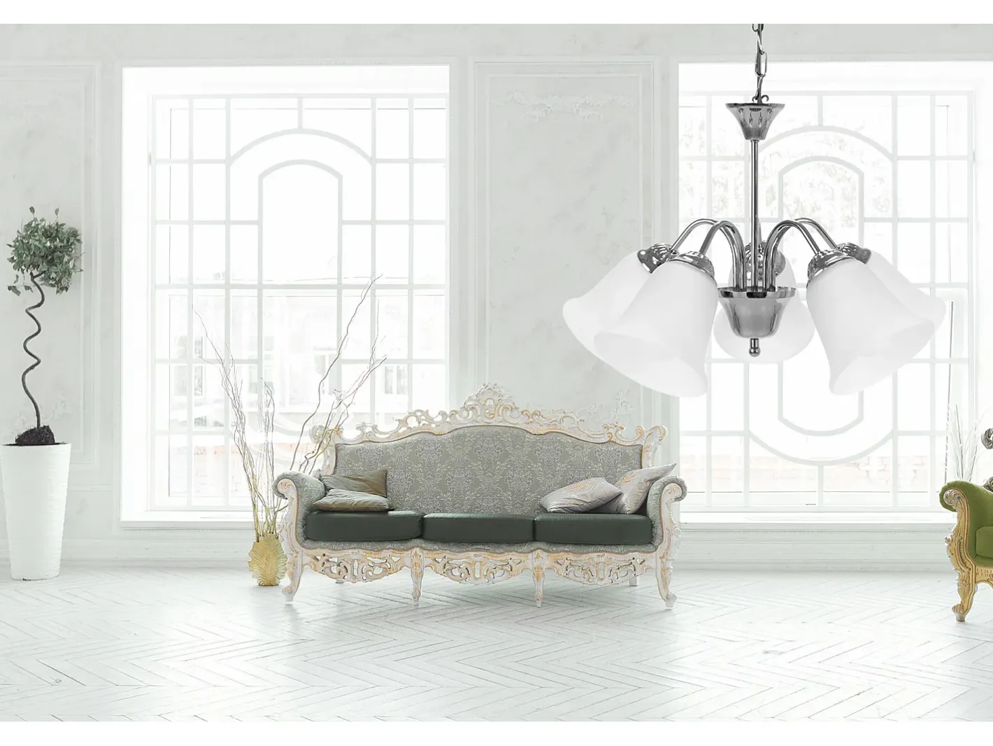Hot Lámpara Toolight App960-5Cp Chrome Plateado