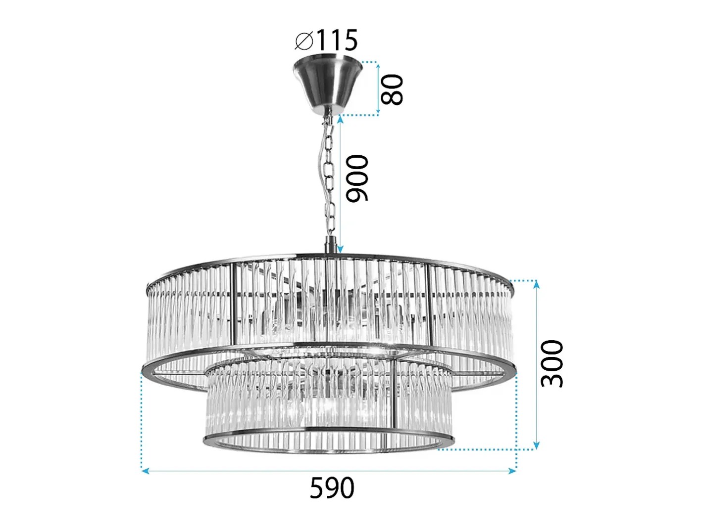 Hot Lámpara Toolight App1563-8Cp-2 Chrome Plateado