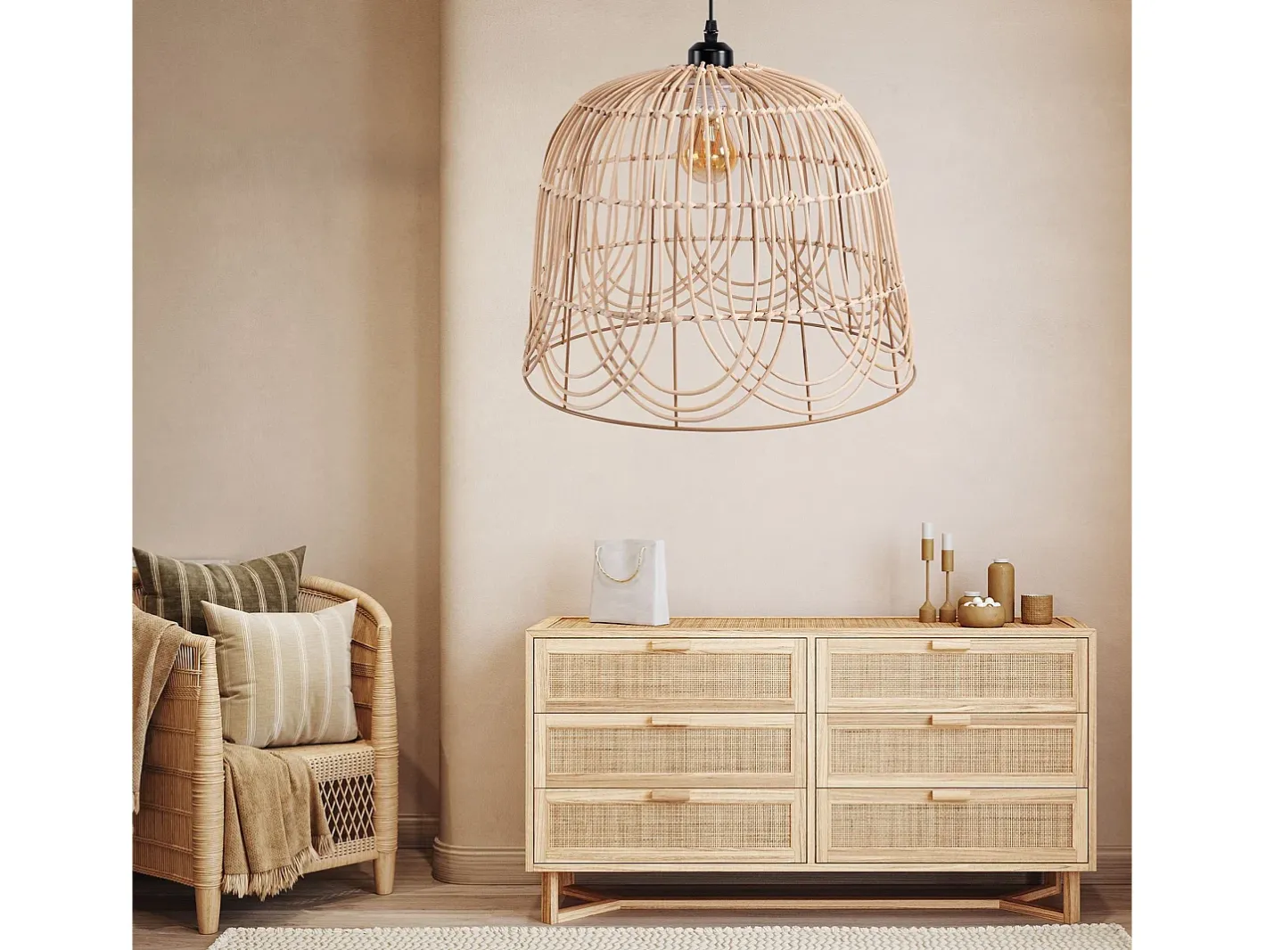 Lámpara Suspendida-Lámpara Toolight App1352-1Cp 40Cm Beige