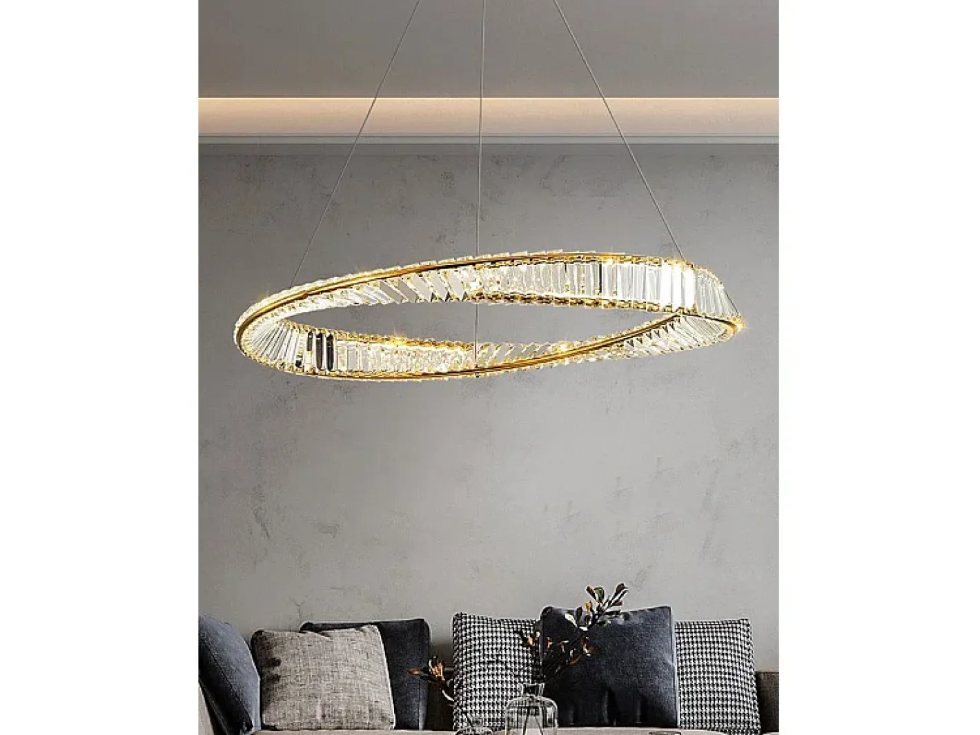 Hot Lámpara Toolight App1202-Cp Cristal 80Cm Gold Dorado