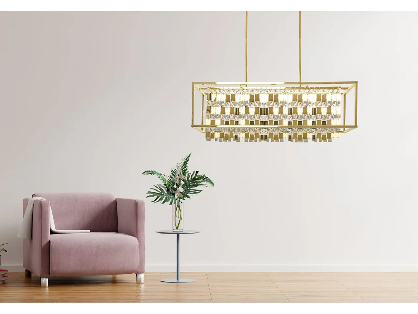 Lámpara Suspendida-Lámpara Toolight App1113-4Cp Gold Dorado