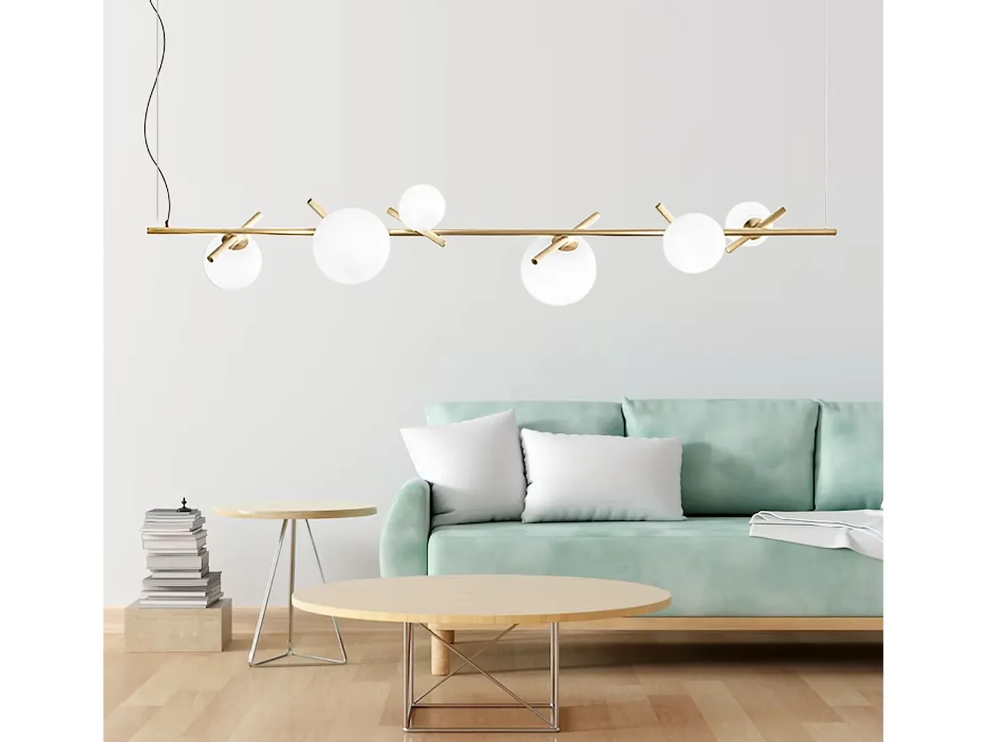 Lámpara Suspendida-Lámpara Toolight App1664-6Cp Gold Dorado