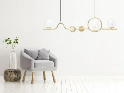 Lámpara Suspendida-Lámpara Toolight App1023-5Cp Gold Dorado