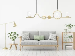 Lámpara Suspendida-Lámpara Toolight App1023-5Cp Gold Dorado