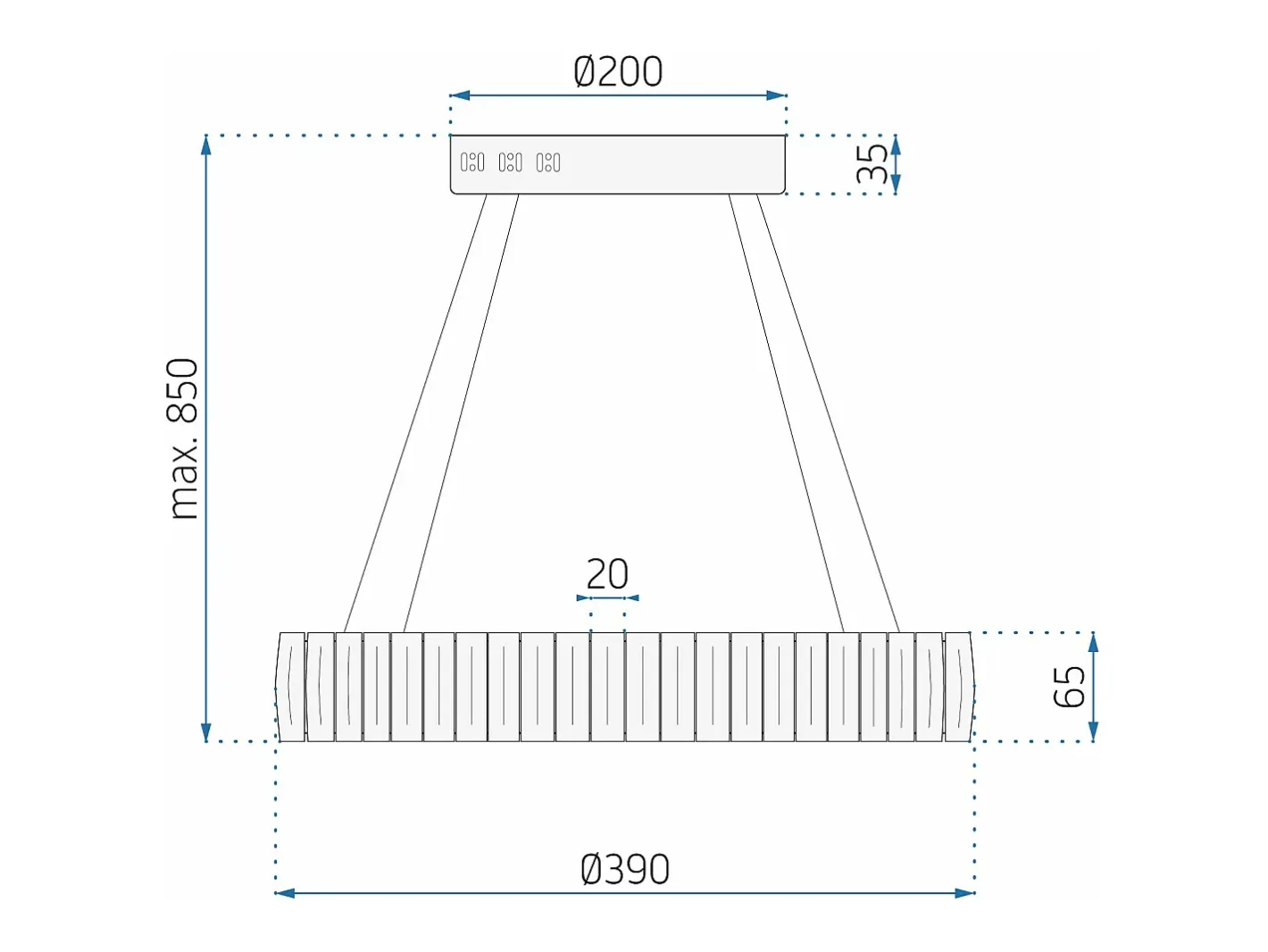 Lámpara Toolight App1040-Cp Grey Gris Clearance