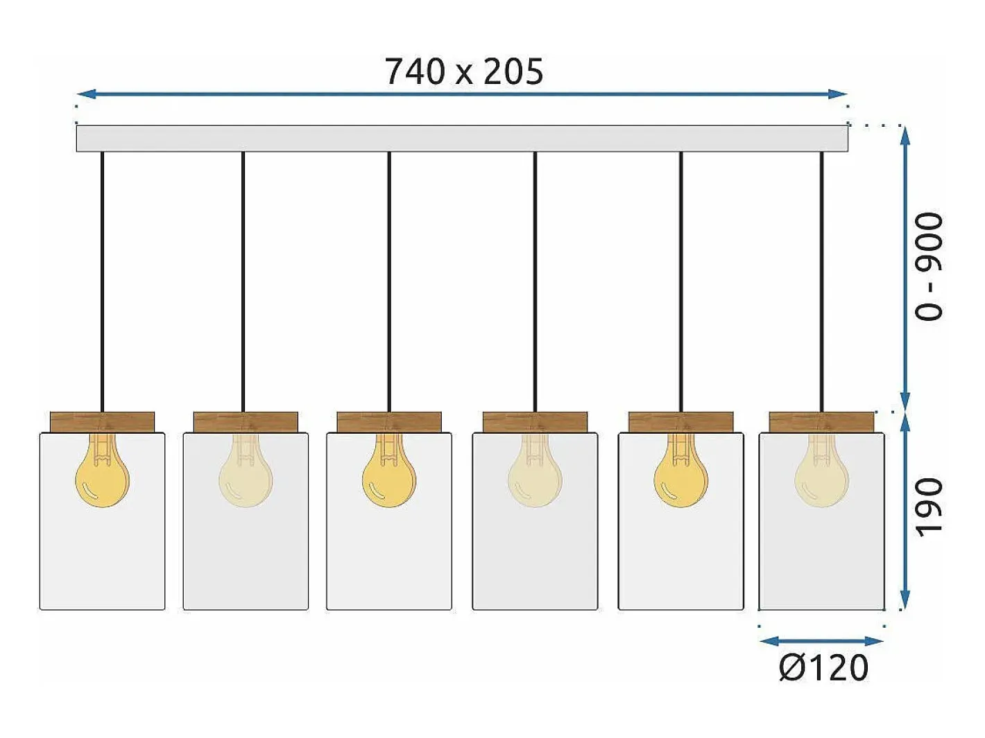 Outlet Lámpara Toolight App1813-6Cp Grey Gris