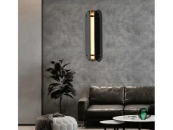 Lámpara Suspendida-Lámpara Toolight App1676-Cp Long Black Negro
