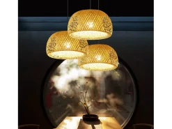 Lámpara Suspendida-Lámpara Toolight App886-1Cp Natural Boho Brown Marru00f3n